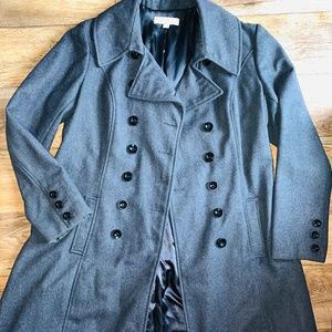 🛑 SOLD ‼️NEW YORK & COMPANY CHARCOAL / HEATHER GRAY WOOL BLEND PEA COAT SIZE XL